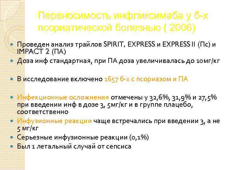 Псориатический артрит мкб 10. Анализ на концентрацию инфликсимаба.