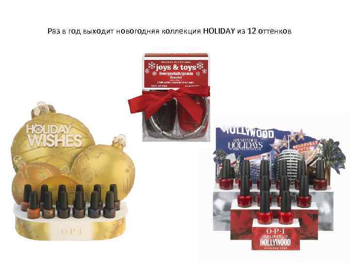 Раз в год выходит новогодняя коллекция HOLIDAY из 12 оттенков 