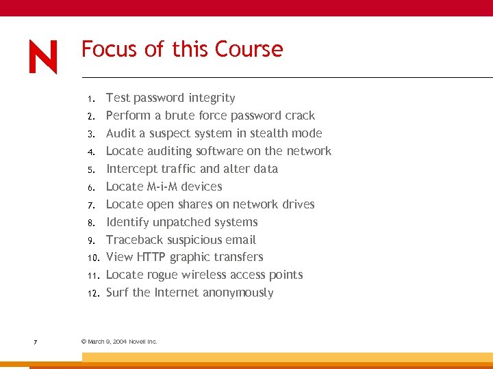 Focus of this Course 1. 2. 3. 4. 5. 6. 7. 8. 9. 10.