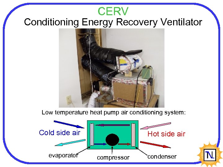 CERV Conditioning Energy Recovery Ventilator Low temperature heat pump air conditioning system: Cold side