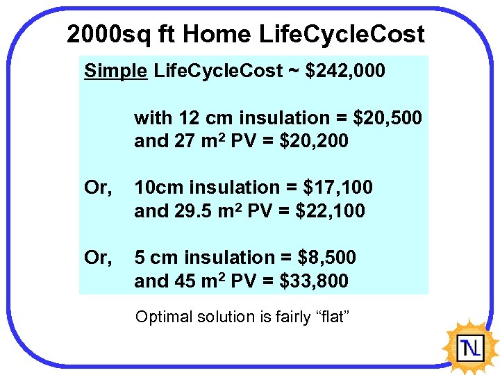 2000 sq ft Home Life. Cycle. Cost Simple Life. Cycle. Cost ~ $242, 000