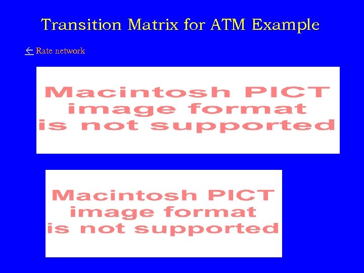 Transition Matrix for ATM Example Rate network 