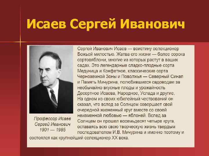 Исаев Сергей Иванович 