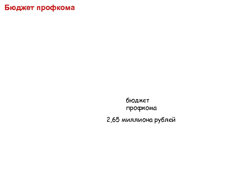 Бюджет профкома бюджет профкома 2, 65 миллиона рублей 