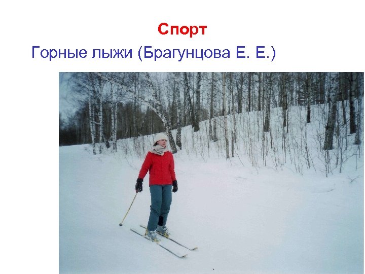 Спорт Горные лыжи (Брагунцова Е. Е. ) 