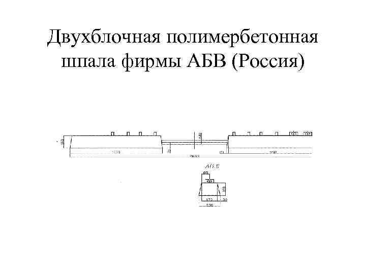 Двухблочная полимербетонная шпала фирмы АБВ (Россия) 