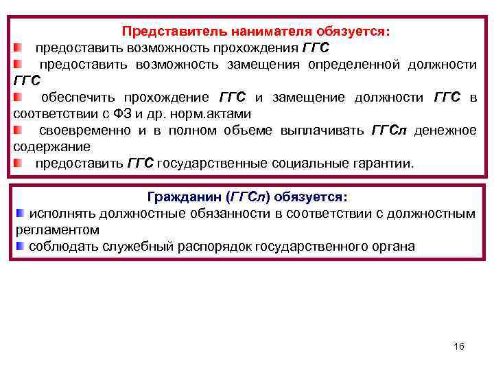 Представитель нанимателя обязан