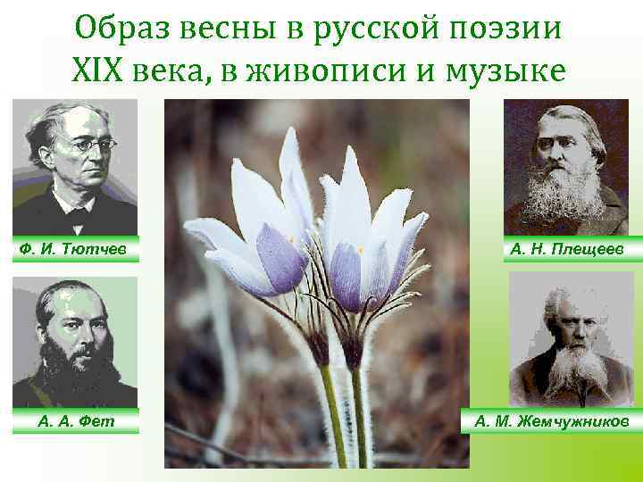 Образ весны в русской поэзии XIX века, в живописи и музыке Ф. И. Тютчев