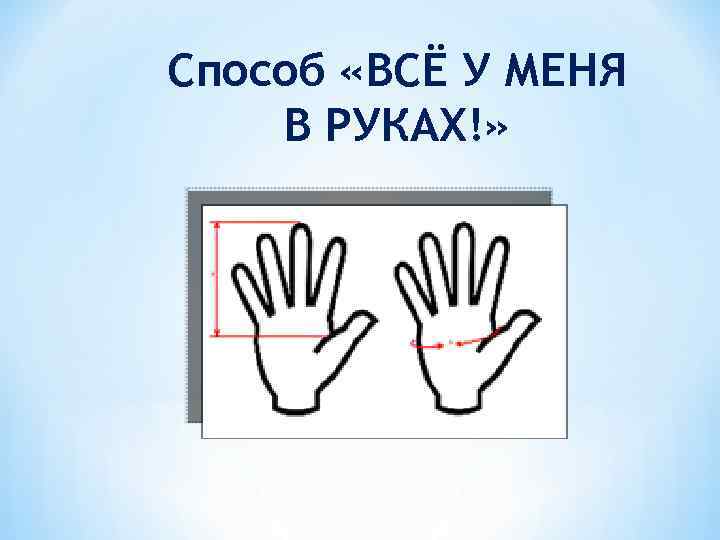 Способ «ВСЁ У МЕНЯ В РУКАХ!» 