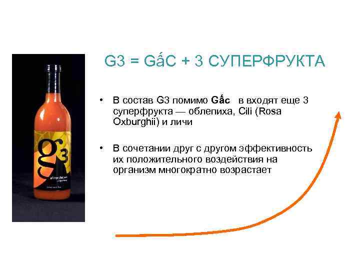 G 3 = GấC + 3 СУПЕРФРУКТА • В состав G 3 помимо Gấc