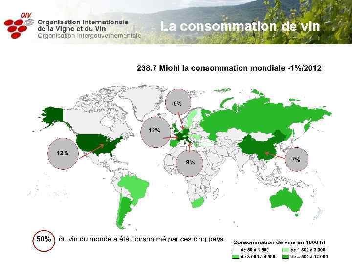 La consommation de vin 