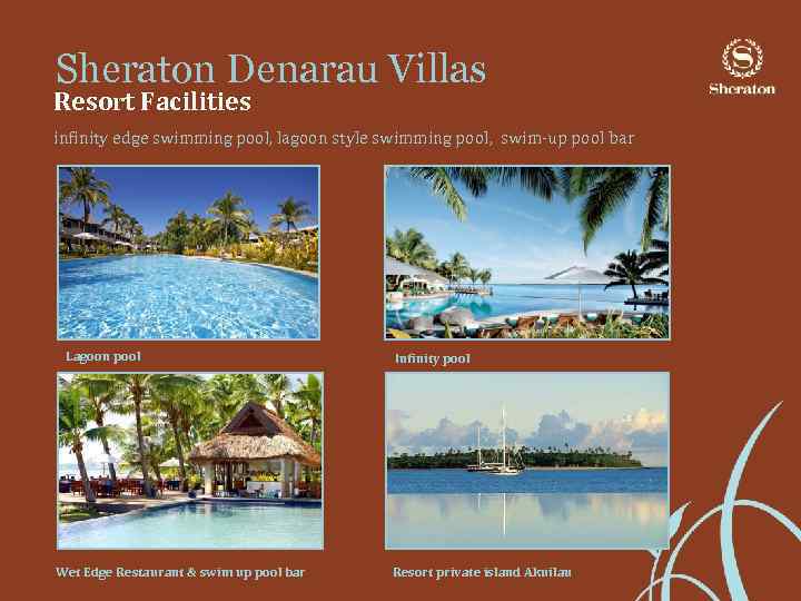 Sheraton Denarau Villas Resort Facilities infinity edge swimming pool, lagoon style swimming pool, swim-up