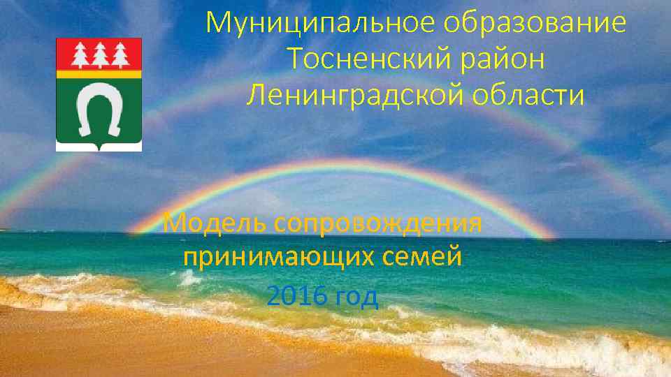 Муниципальное образование Тосненский район Ленинградской области Модель сопровождения принимающих семей 2016 год 