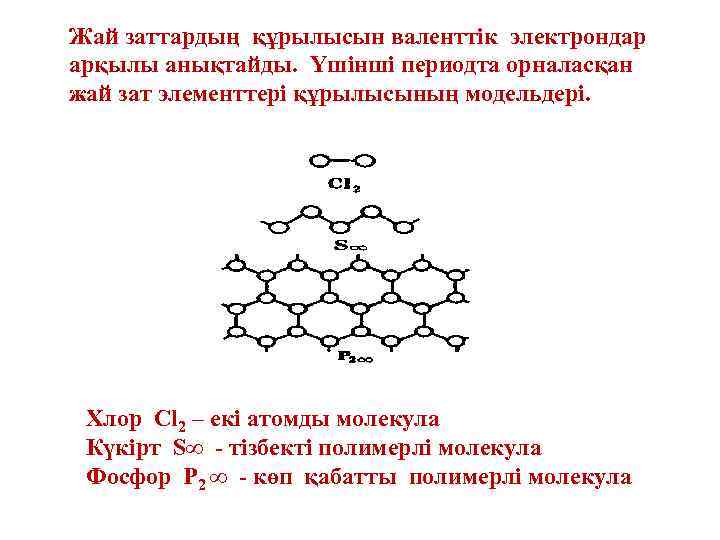 Жай заттардың құрылысын валенттік электрондар арқылы анықтайды. Үшінші периодта орналасқан жай зат элементтері құрылысының
