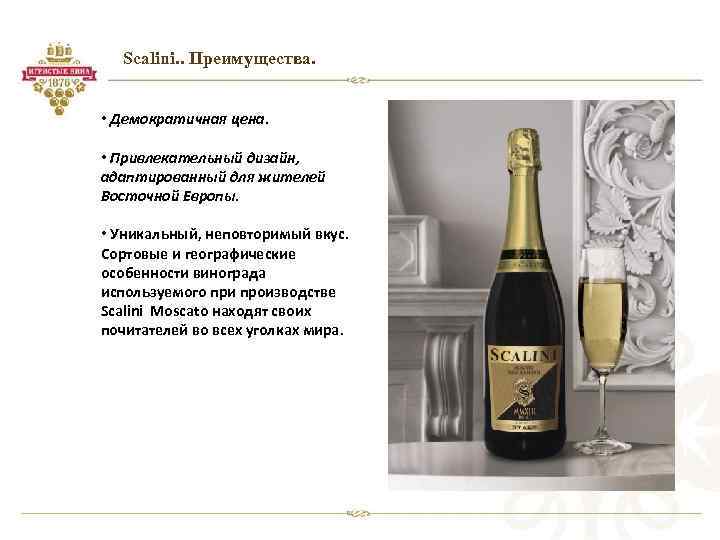 Scalini. . Преимущества. • Демократичная цена. • Привлекательный дизайн, адаптированный для жителей Восточной Европы.