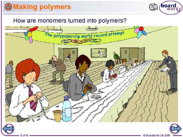 Making polymers How are monomers turned into polymers? 9 of 43 © Boardworks Ltd