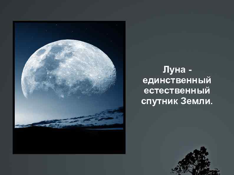 Луна единственный естественный спутник Земли. 