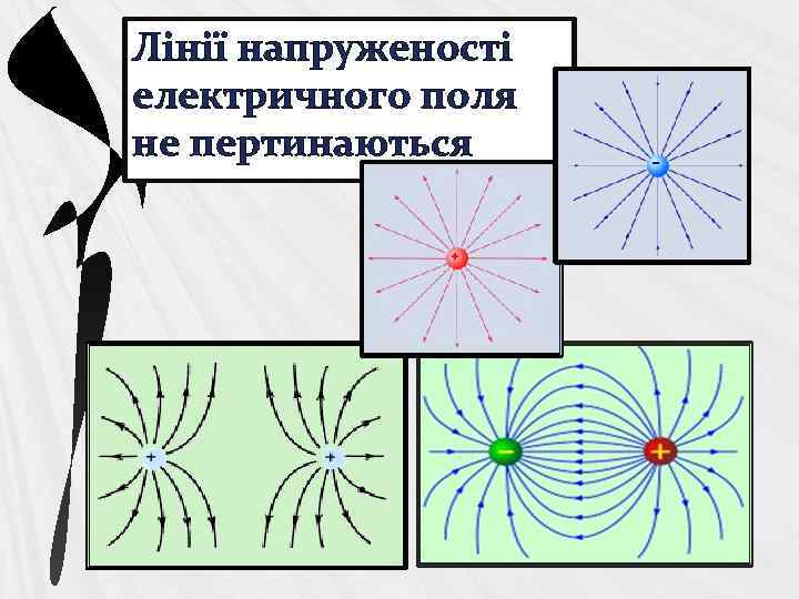 Лінії напруженості електричного поля не пертинаються 