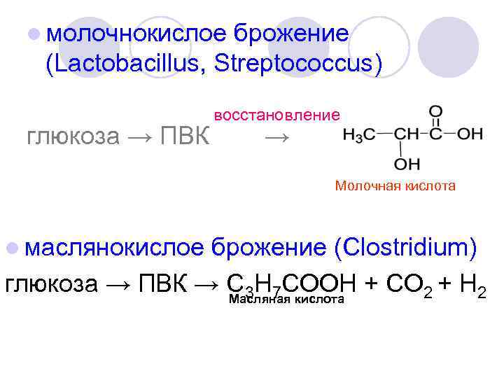 Маслянокислое брожение схема
