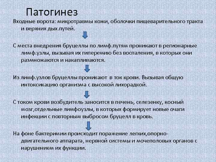 Патогинез Входные ворота: микротравмы кожи, оболочки пищеварительного тракта и верхних дых. путей. С места