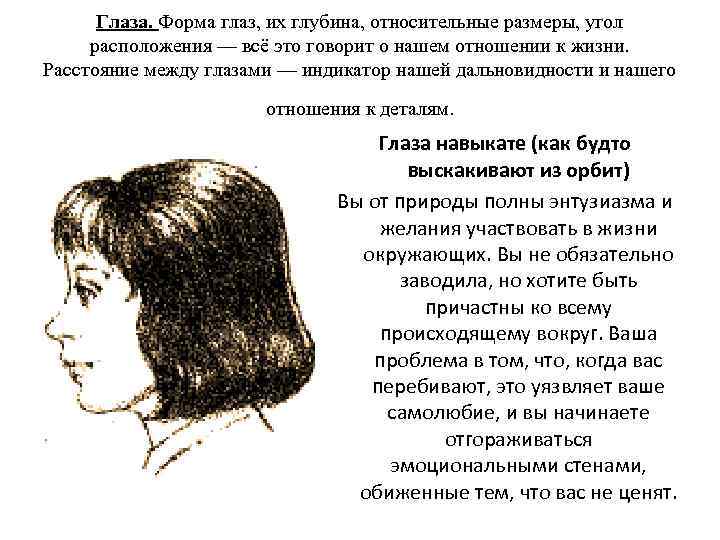 Глаза. Форма глаз, их глубина, относительные размеры, угол расположения — всё это говорит о