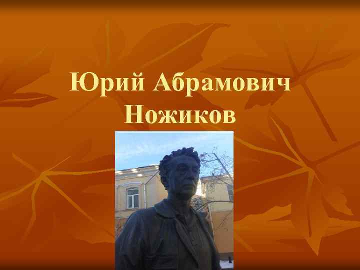 Юрий Абрамович Ножиков 