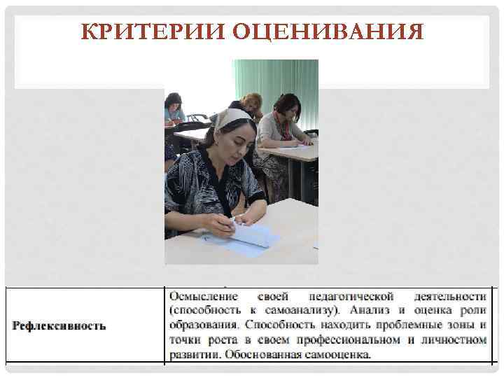 КРИТЕРИИ ОЦЕНИВАНИЯ 