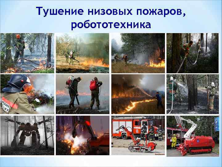 Тушение низовых пожаров, робототехника 