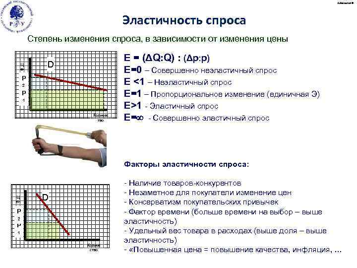 А. Малыгин © Эластичность спроса Степень изменения спроса, в зависимости от изменения цены Ц