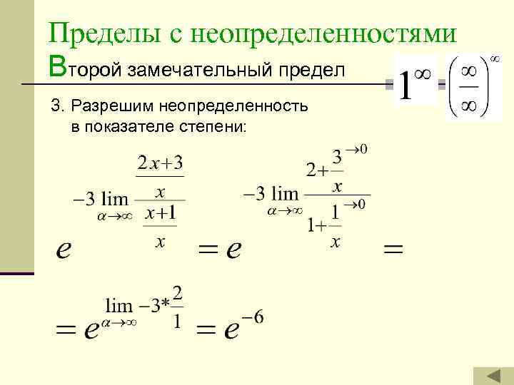 Неопределенности пределов