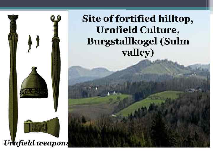 Site of fortified hilltop, Urnfield Culture, Burgstallkogel (Sulm valley) Urnfield weapons 