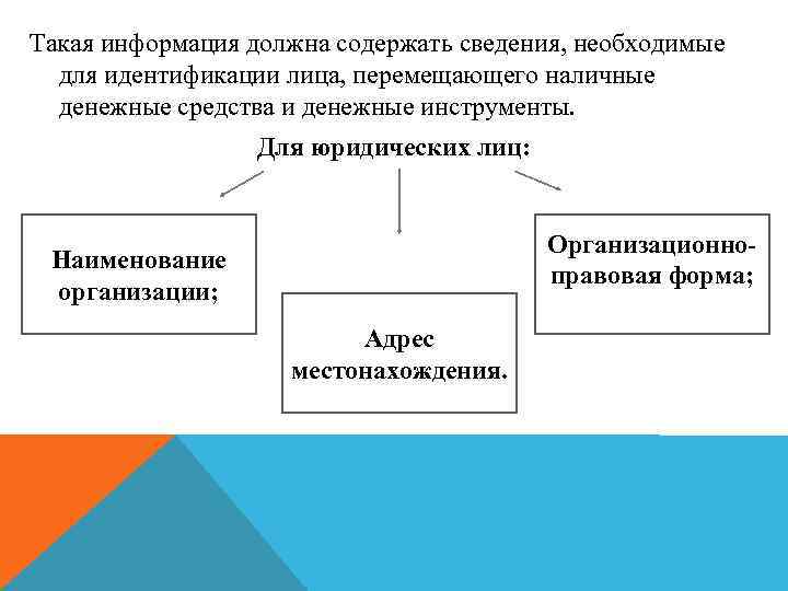 Такая информация должна содержать сведения, необходимые для идентификации лица, перемещающего наличные денежные средства и