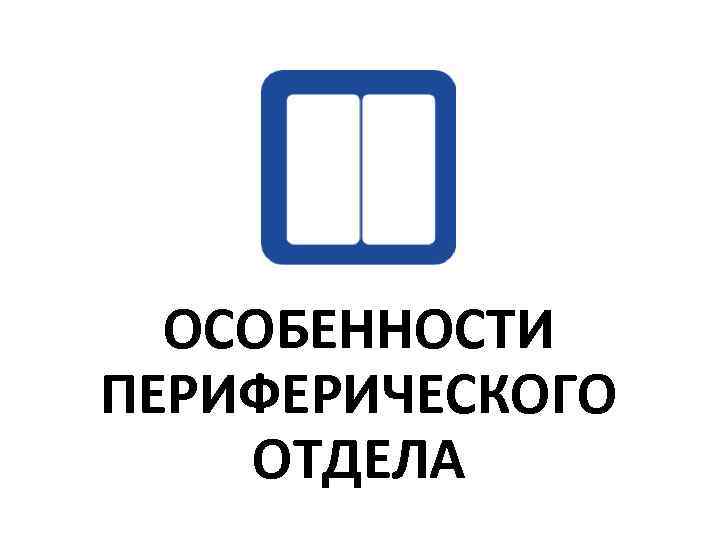 ОСОБЕННОСТИ ПЕРИФЕРИЧЕСКОГО ОТДЕЛА 