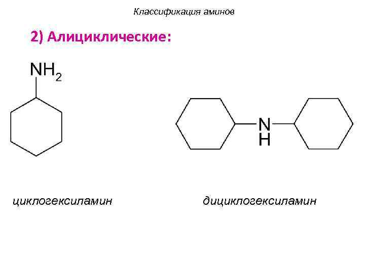 Классификация аминов схема