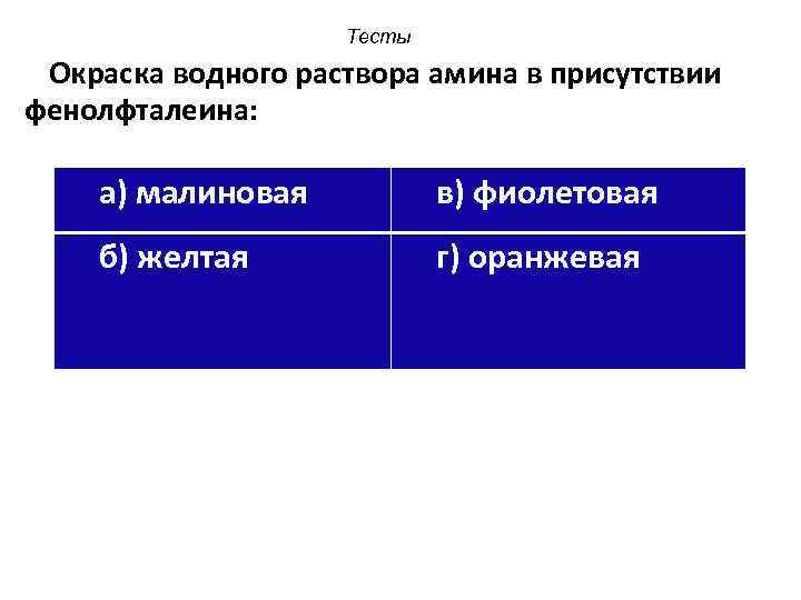 Окраска водных растворов