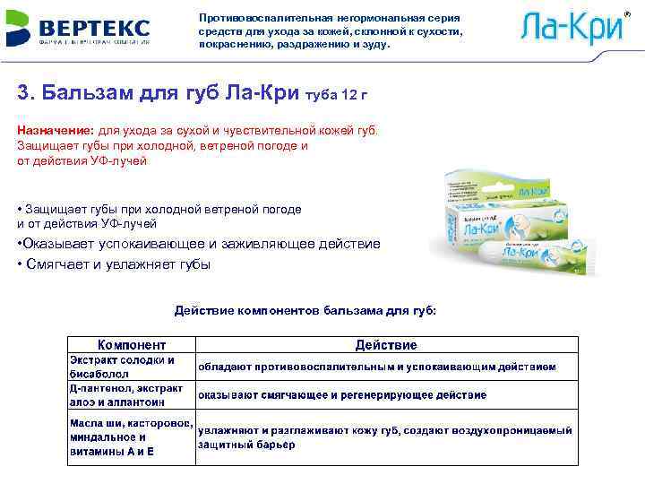 Противовоспалительная негормональная серия средств для ухода за кожей, склонной к сухости, покраснению, раздражению и