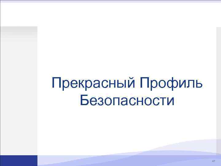 Прекрасный Профиль Безопасности 47 