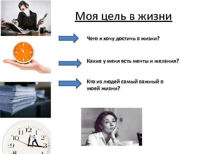 Моя цель в жизни Чего я хочу достичь в жизни? Какие у меня есть