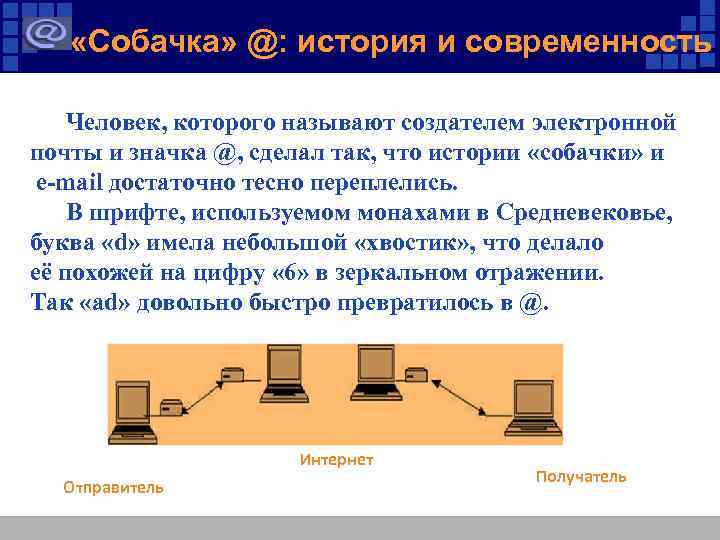  «Собачка» @: история и современность Человек, которого называют создателем электронной почты и значка