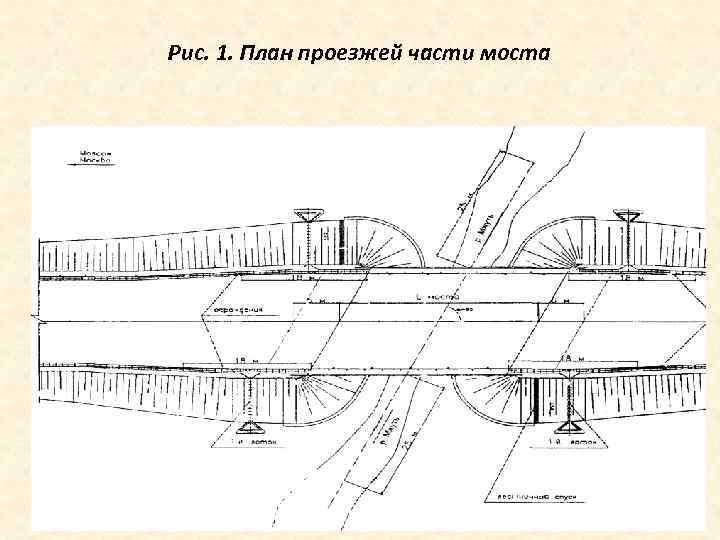 Рис. 1. План проезжей части моста 