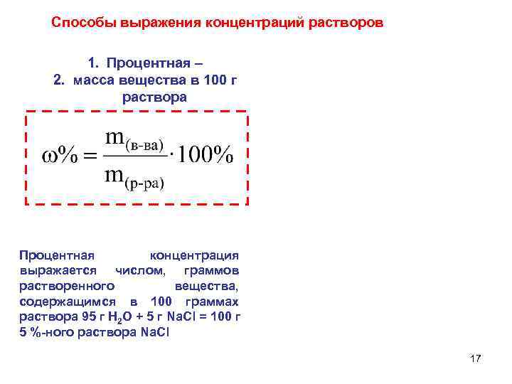 Способы выражения концентрации растворов