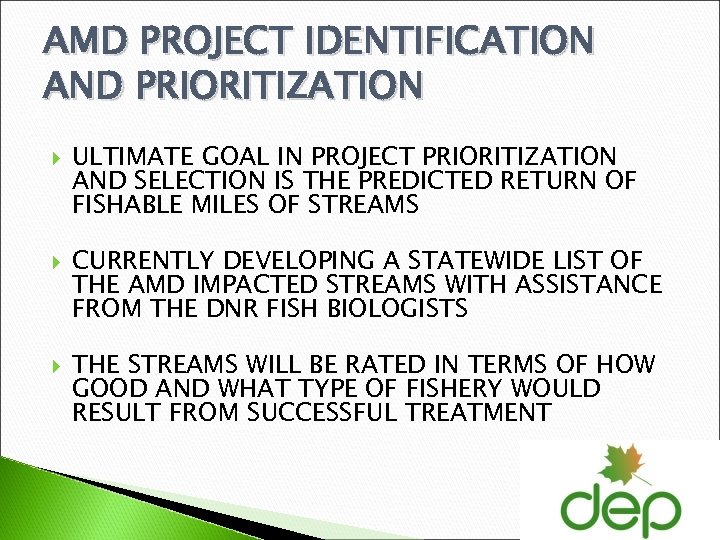 AMD PROJECT IDENTIFICATION AND PRIORITIZATION ULTIMATE GOAL IN PROJECT PRIORITIZATION AND SELECTION IS THE
