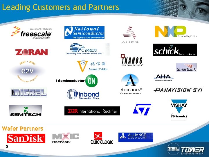 Leading Customers and Partners Wafer Partners 9 