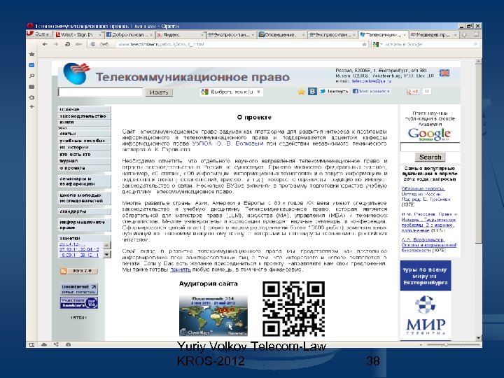 Yuriy Volkov Telecom-Law KROS-2012 38 