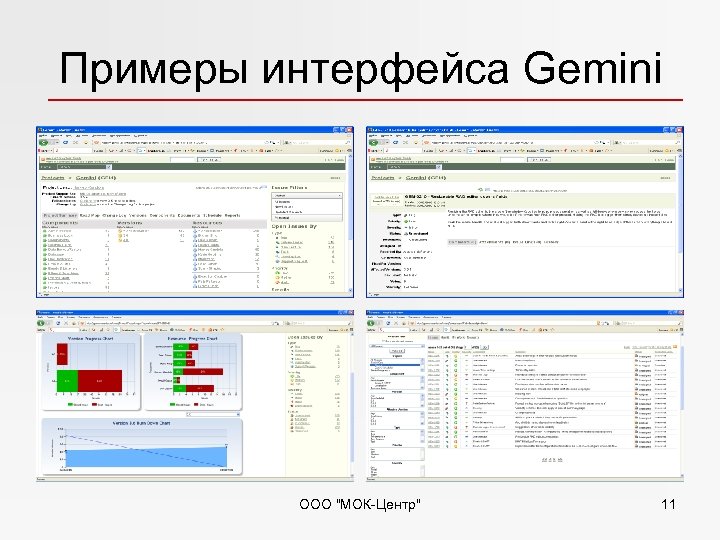 Примеры интерфейса Gemini ООО 