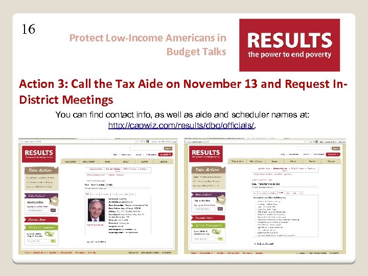 16 Protect Low-Income Americans in Budget Talks Action 3: Call the Tax Aide on