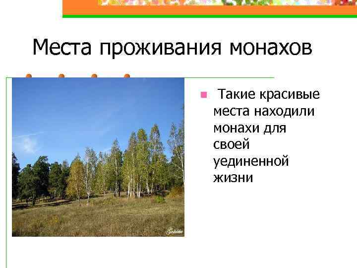 Места проживания монахов n Такие красивые места находили монахи для своей уединенной жизни 