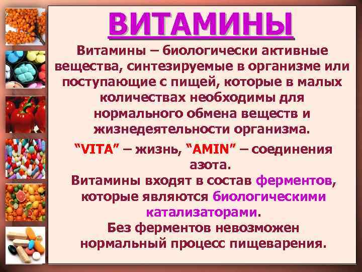 Биологически активные вещества витамины проект