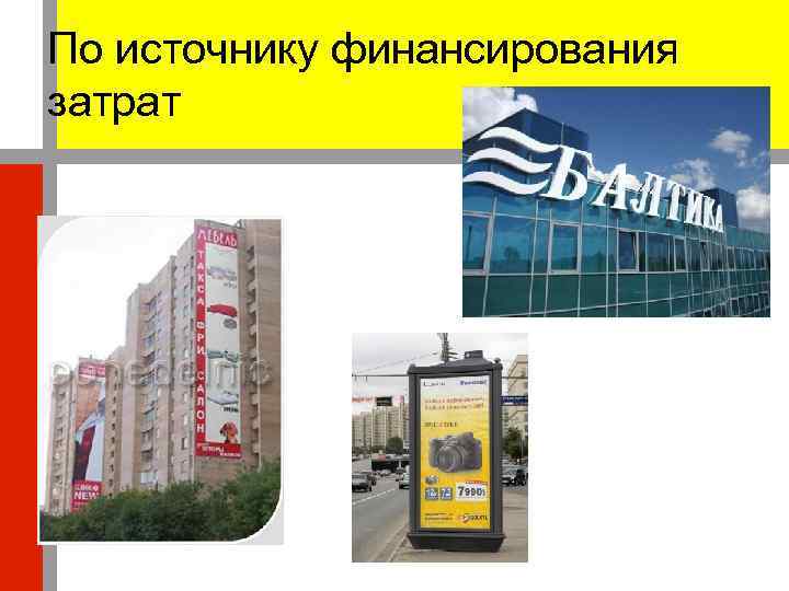 По источнику финансирования затрат 