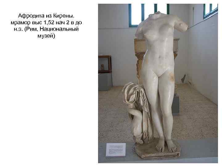 Афродита из Кирены. мрамор выс 1, 52 нач 2 в до н. э. (Рим,
